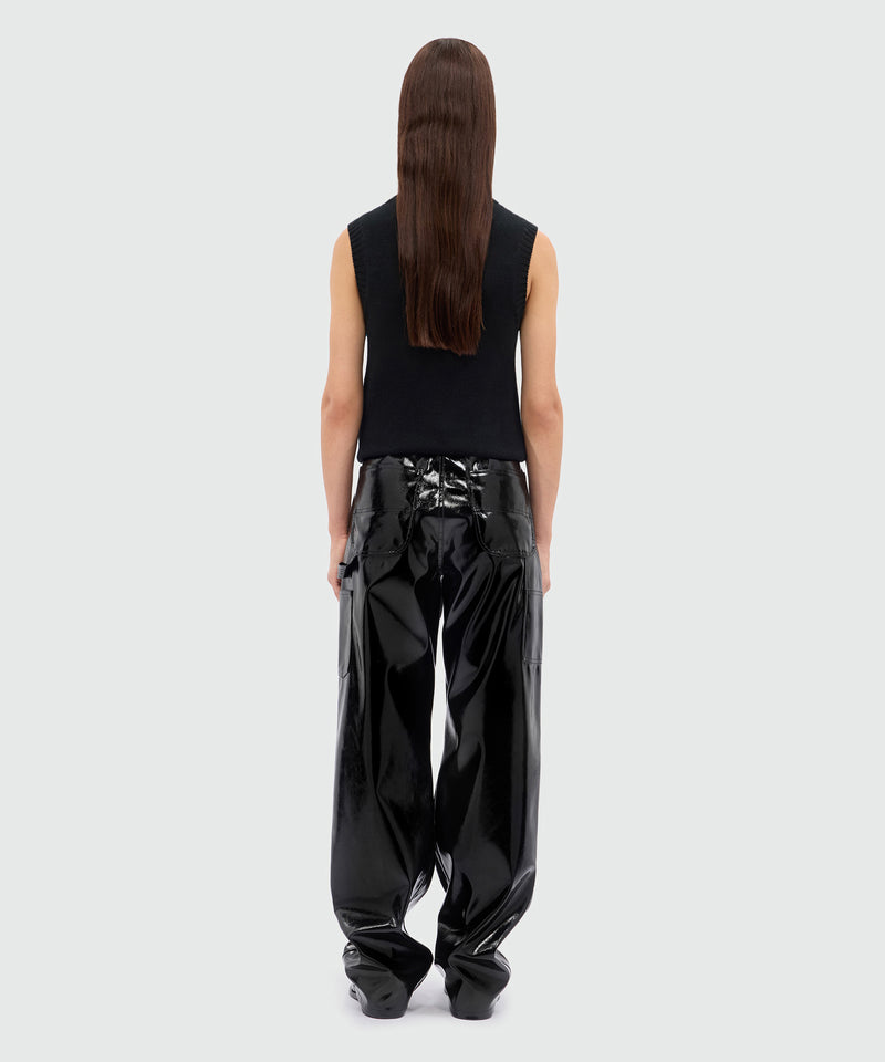 Black vinyl baggy trousers 99 Women 