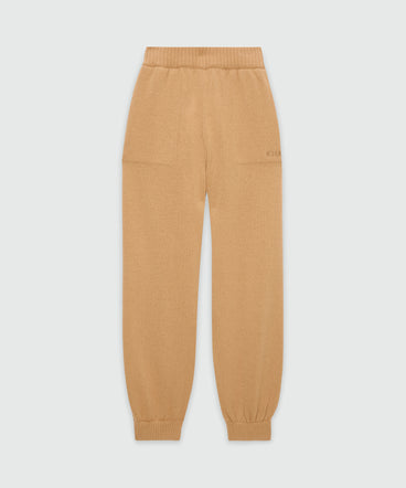Beige cashmere blend joggers