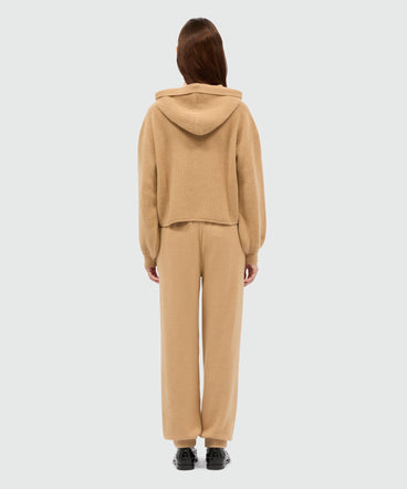 Beige cashmere blend joggers