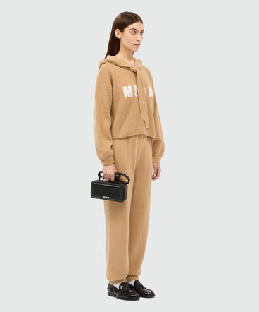 Beige cashmere blend joggers