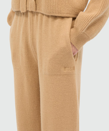 Beige cashmere blend joggers