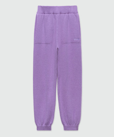Pantaloni jogger viola in misto cachemire