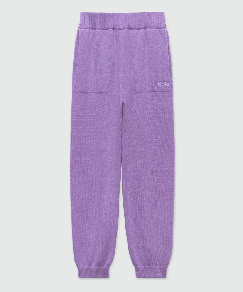 Pantaloni jogger viola in misto cachemire 72 Donna 