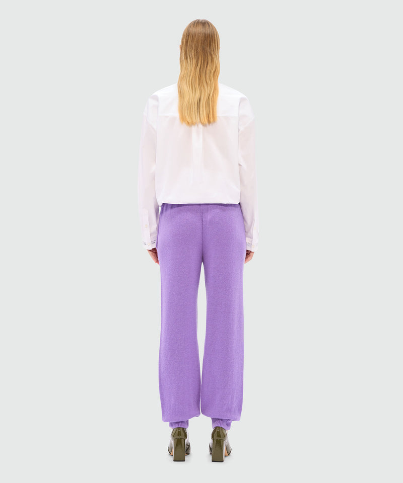 Pantaloni jogger viola in misto cachemire 72 Donna 