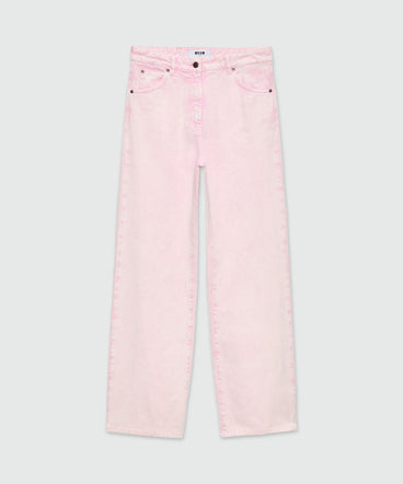 Pink bull denim trousers