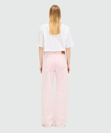 Pink bull denim trousers