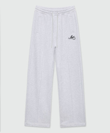 Grey melange jersey joggers with cursive MSGM logo