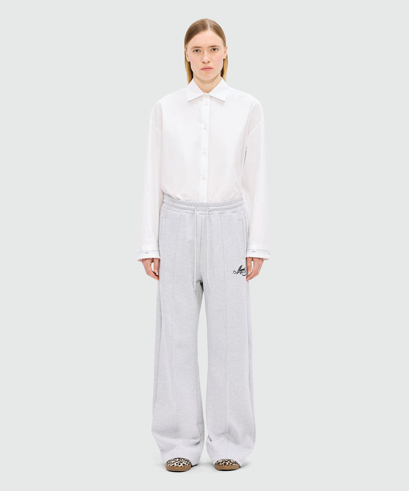 Grey melange jersey joggers with cursive MSGM logo 95 Women 