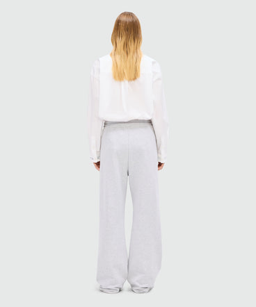 Grey melange jersey joggers with cursive MSGM logo