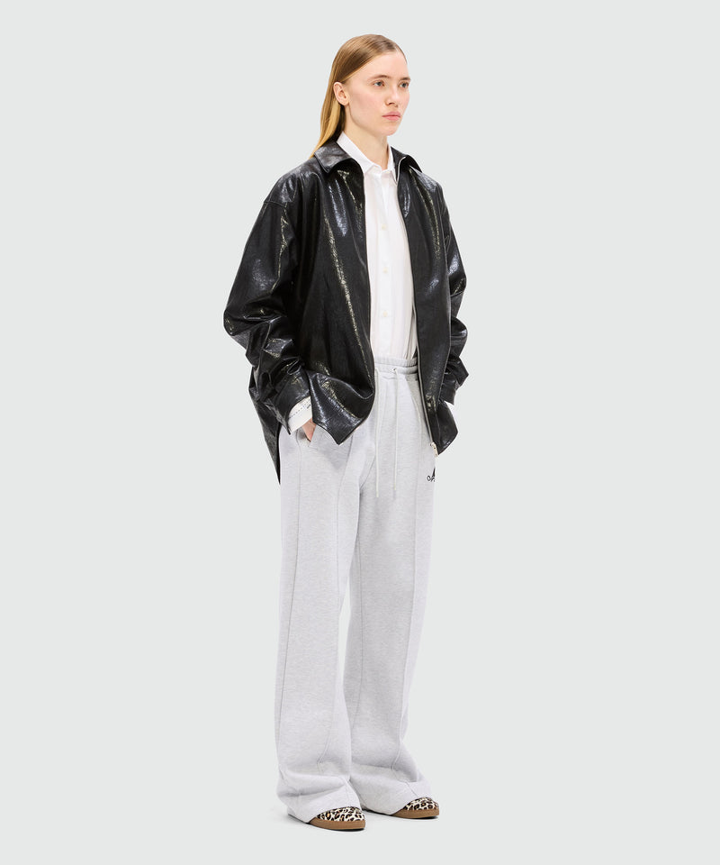 Grey melange jersey joggers with cursive MSGM logo 95 Women 