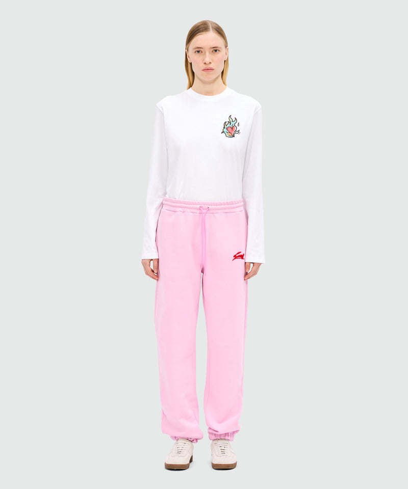 Pink joggers with "Follow the Rabbit®" embroidery 13 Women 