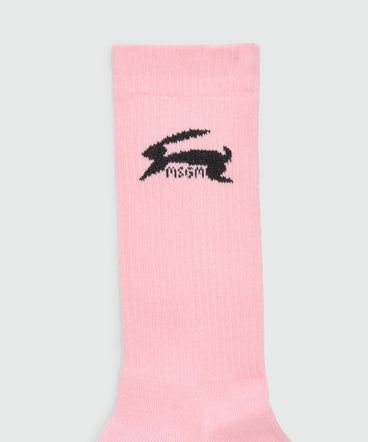 Calzini rosa con grafica jacquard