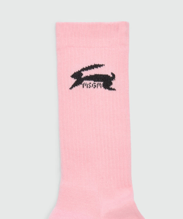 Pink socks with jacquard graphics