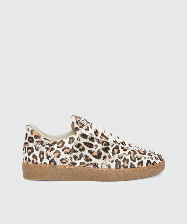 Retro Trainer sneakers with pony skin effect and animal print