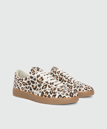 Retro Trainer sneakers with pony skin effect and animal print