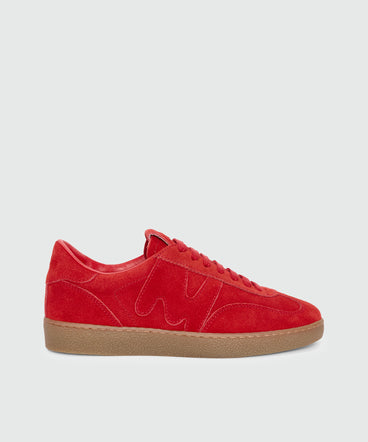 Red Retro Trainer sneakers in suede
