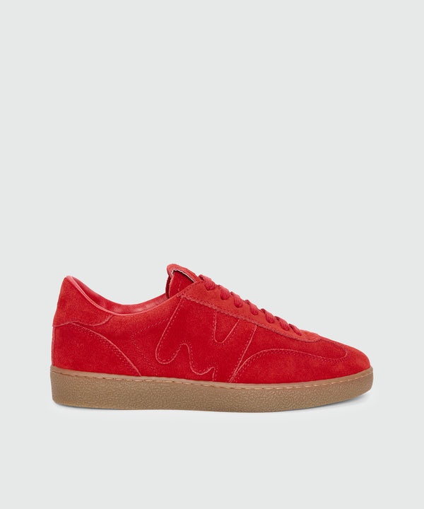 Red Retro Trainer sneakers in suede
