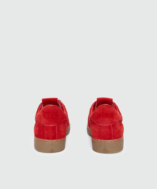 Red Retro Trainer sneakers in suede