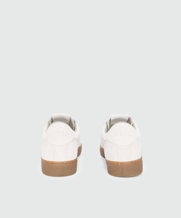 White Suede Retro Trainer Sneakers