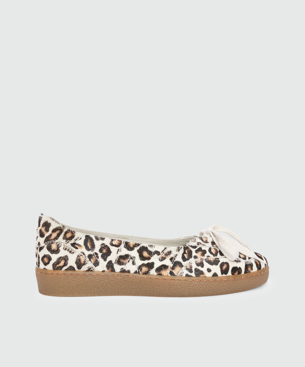 Retro Trainer ballerinas with pony skin effect and animal print