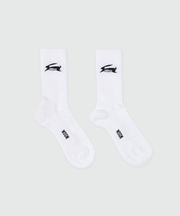 White socks with jacquard graphics