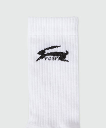 White socks with jacquard graphics