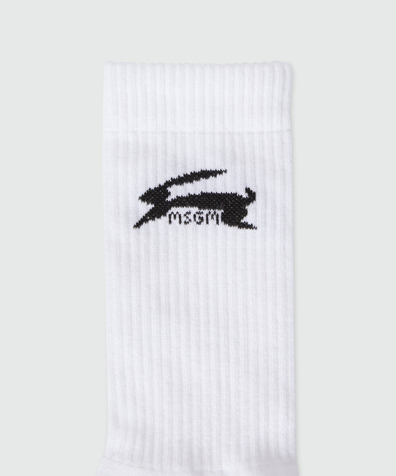 White socks with jacquard graphics 01 Women 