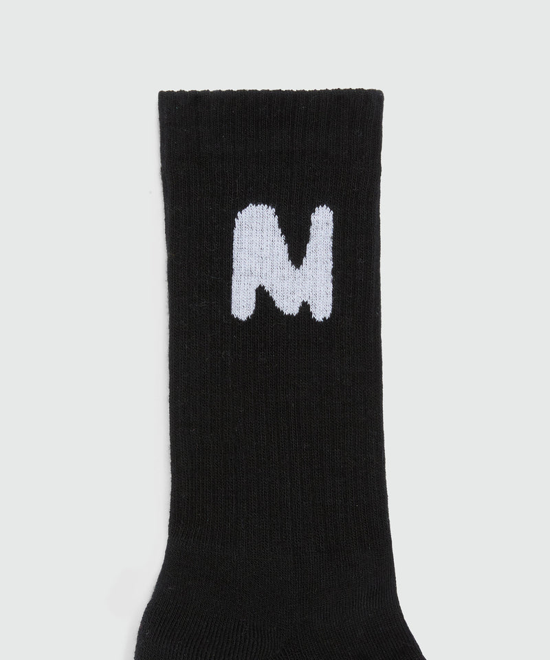 Black socks with "TheMwave" jacquard graphics 99 Women 