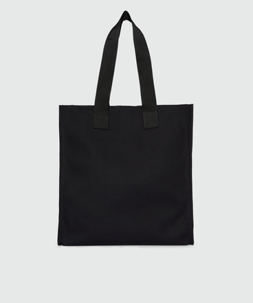 Black canvas tote with red cursive MSGM logo