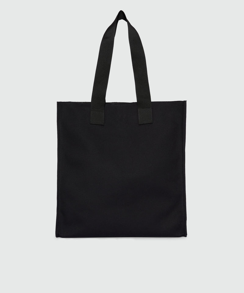 Black canvas tote with red cursive MSGM logo 18 Women 