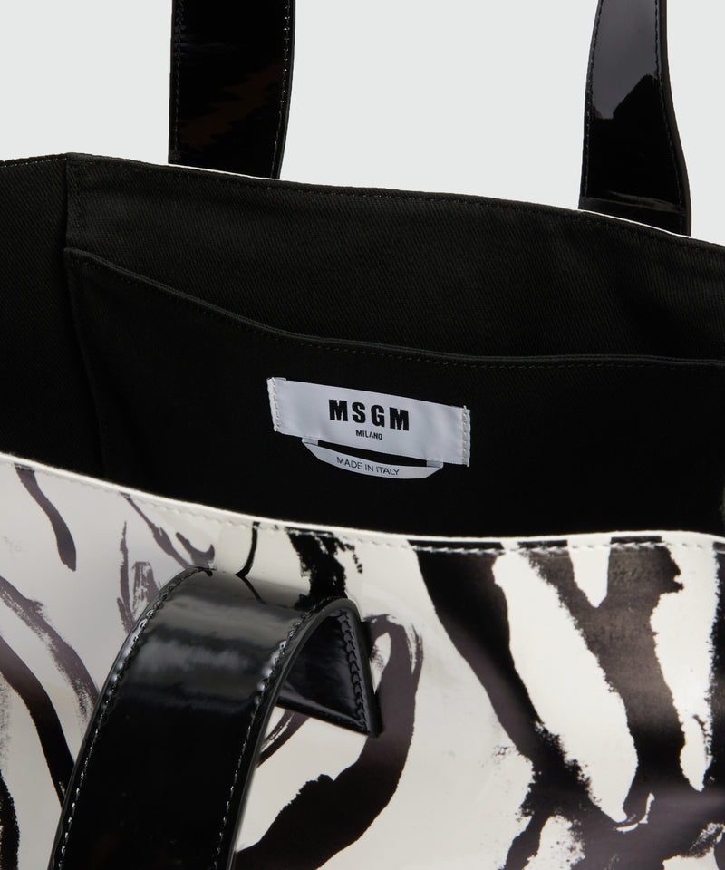 White canvas tote with "Sketched Bunnies" print 1 Women 