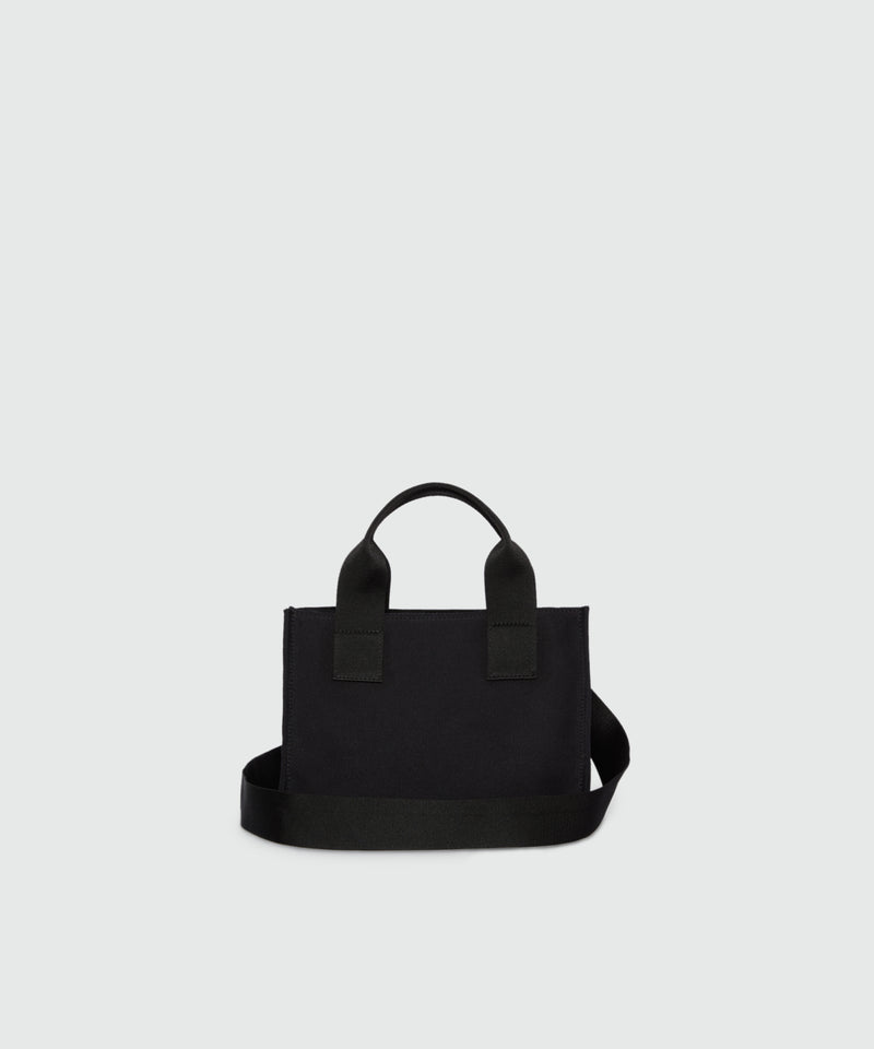Black canvas micro tote with "TheMwave" logo 99 Women 