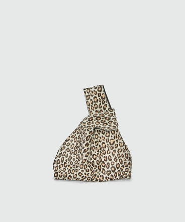 Mini handbag in leopard-print pony skin