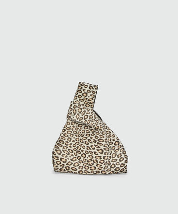 Mini handbag in leopard-print pony skin