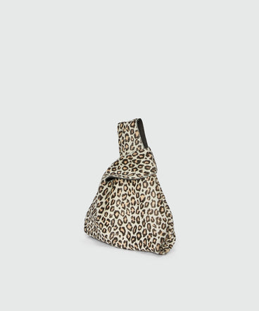 Mini handbag in leopard-print pony skin