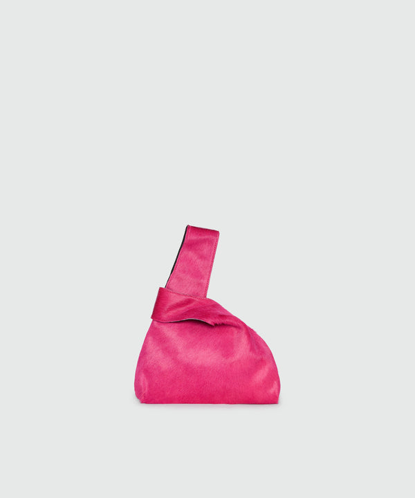 Mini fuchsia ponyskin handbag