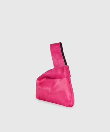 Mini fuchsia ponyskin handbag