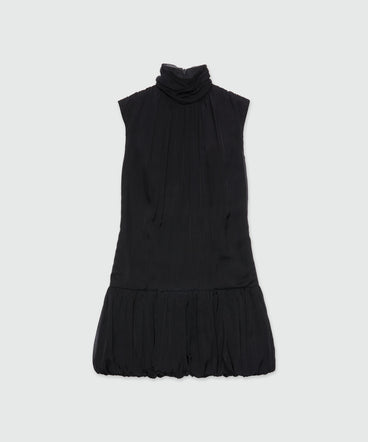 Short black poplin dress