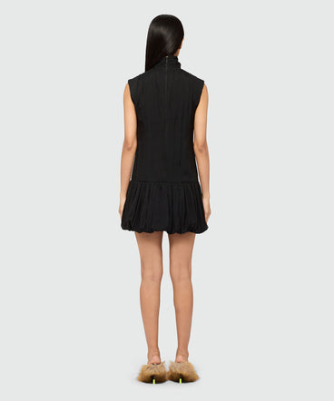 Short black poplin dress