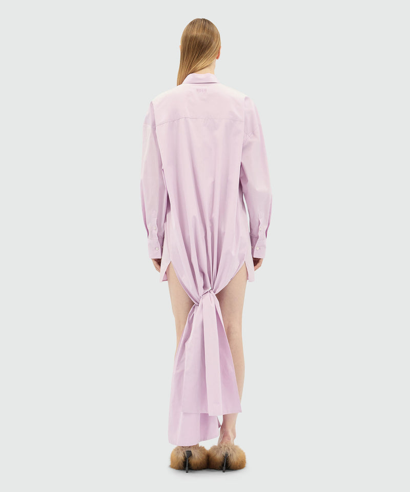 Pink poplin minidress with draped back 12 Women 