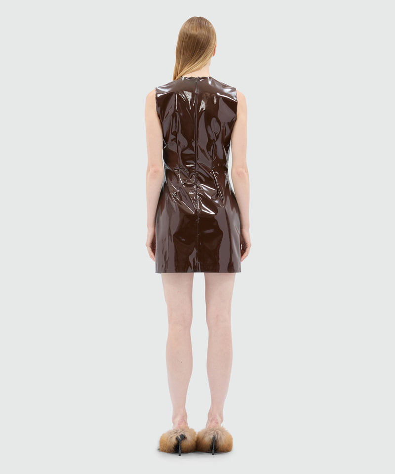 Brown vinyl minidress 30 Women 