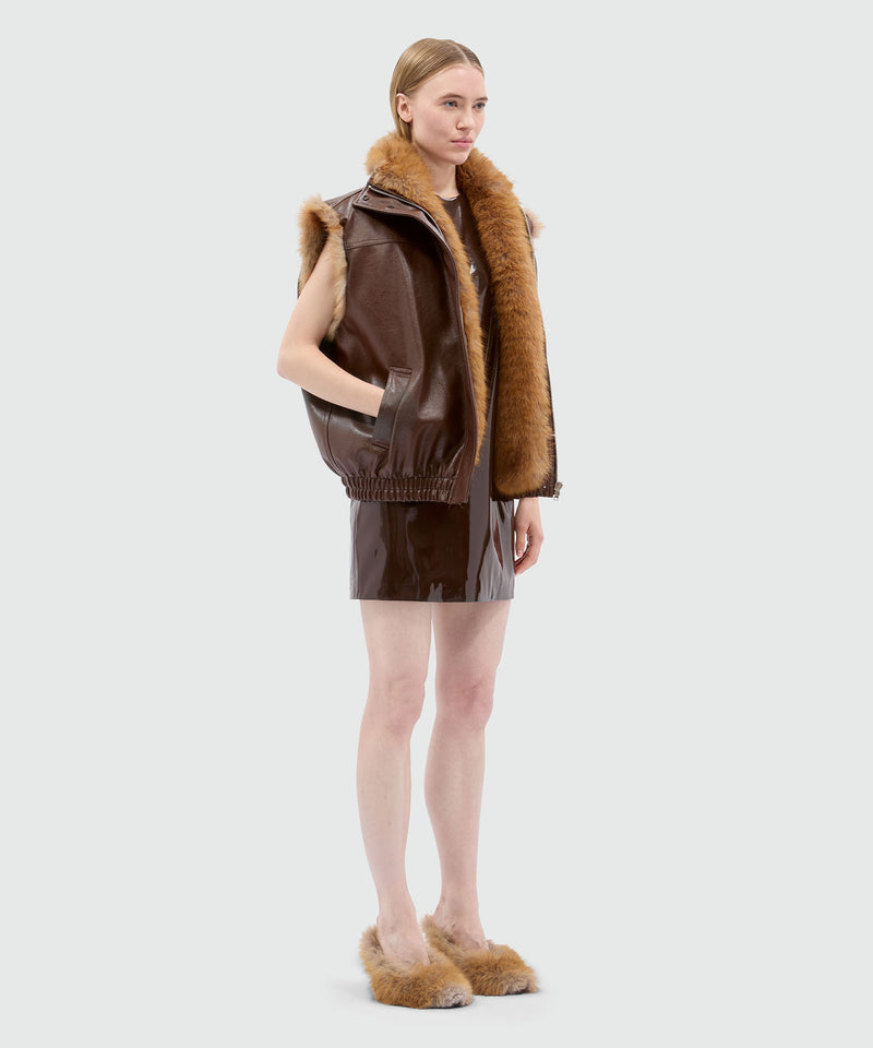 Brown vinyl minidress 30 Women 