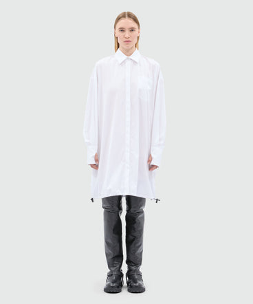 White poplin shirt dress
