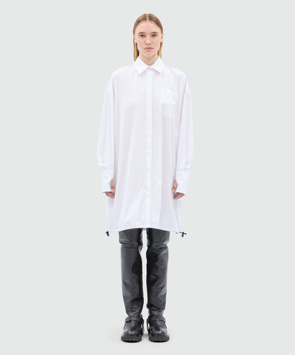 White poplin shirt dress