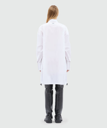 White poplin shirt dress