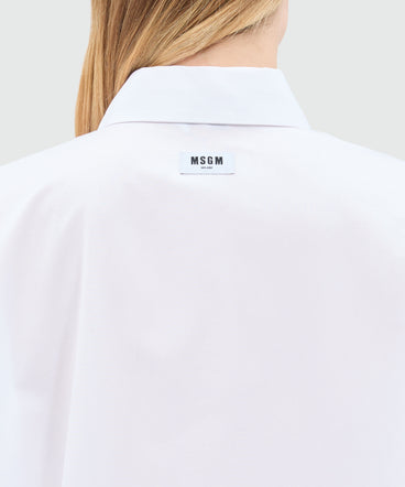 White poplin shirt dress