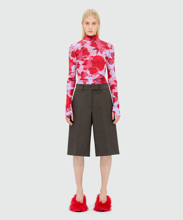 Anthracite twill Bermuda shorts