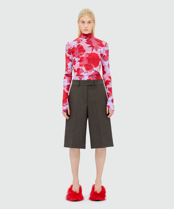 Anthracite twill Bermuda shorts