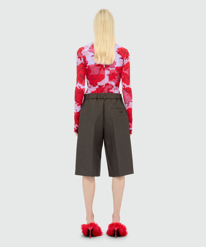 Anthracite twill Bermuda shorts 98 Women 