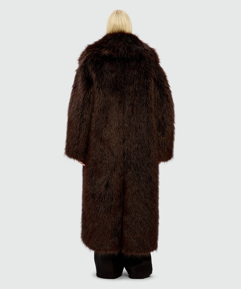 Long brown faux fur coat 30 Women 